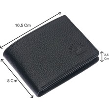 Westpolo Hakiki Deri Kağıt Para, Bozuk Para ve Kart Bölmeli Erkek Cüzdanı - Siyah