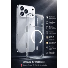 Almanara Project Ultramag 1300G Manyetik Çekim, Anti-Sararma Darbe Korumalı Şeffaf iPhone 17 Pro Uyumlu Magsafe Telefon Kılıfı
