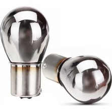 Zembil 2 Adet 12V P21/5W Çift Duy Yakın Tırnak Amber Diadem Chrome Ampul BAZ15D