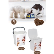 Özgürce 2’li Kapaklı Evcil Hayvan Mama ve Kum Saklama Seti 6l