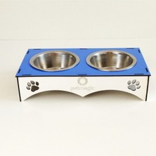 Özgürce Ikili Ahşap ve Çelik Mama Kabı Seti, Şık ve Dayanıklı Tasarım