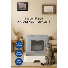 Özgürce Katlanabilir Çift Filtreli Büyük Kedi Tuvaleti, Pratik ve Temiz Kullanım