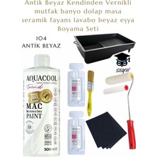 Aquacool Trend Kendiliğinden Vernikli Çelik Ahşap Kapı Beyaz Eşya Mutfak Dolabı Fayans Petek Metal Boya 500 ml Set