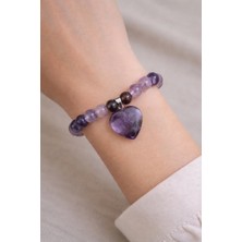 Amatist Kalpli Doğal Taş Bilekliği