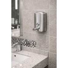 Pnr Sıvı Sabunluk-Lüks Paslanmaz Çelik Duvara Monte Sıvı Sabunluk-Sabunluk Çelik Prinç Pompa 500ML