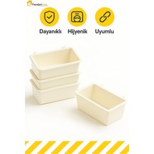 Özgürce 4’lü Beyaz Mini Kuş Yemlik ve Mama Kabı Seti, Küçük Kuşlar Için
