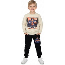 Zubi Baby & Kids Wear Erkek Çocuk Jam Baskılı Sweatshirt ve Alt Takım (7-10 Yaş)