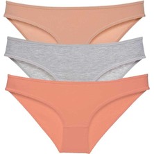 Çerçici 3 Adet Eko Set Likralı Kadın Slip Külot Ten Gri Pudra-Royaleks