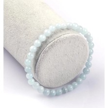 Orijinal Gerçek Akuamarin Doğal Bileklik 6 mm 20 cm