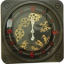 Derin Stok Saat Çarklı Kare Duvar Saati Dekoratif Ev Ofis Hediyelik