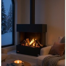 Revega  H75UB-R  Seramik Camlı Hermetik Doğalgazlı Şömine 7 Kw - 850MM