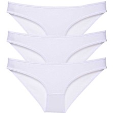 Çerçici 3 Adet Süper Eko Set Likralı Kadın Slip Külot Beyaz-Royaleks