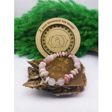 Pembe Kuvars Amorf Kesim Doğal Taş Bileklik