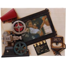 Derin Stok Dekoratif Metal Çerçeve Sinema Temalı Hediyelik