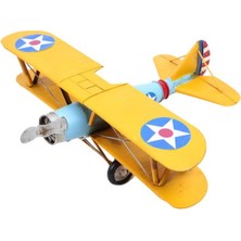 Derin Stok Dekoratif Metal Uçak Çift Kanatlı Biblo Dekoratif Hediyelik