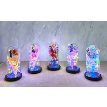 Derin Stok Işıklı Müzkli Dekoratif Cam Fanus Içinde Gül