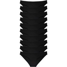 Çerçici 10 Adet Süper Eko Set Likralı Kadın Slip Külot Siyah-Royaleks