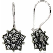 Derin Stok Gümüş Sallantılı Çiçek Küpe