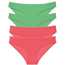 Çerçici 4 Adet Eko Set Likralı Kadın Slip Külot Yeşil Fuşya-Royaleks