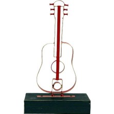 Derin Stok Obje Gitar Ahşap Standlı Biblo Dekoratif Ev Ofis Hediyelik