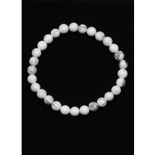 Gerçek Havlit Doğal Taş 6 mm Bileklik 18 cm