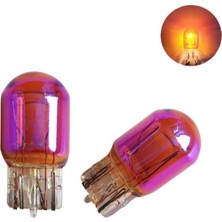Zembil 2 Adet 12V T20 P21/5W Çift Duy Büyük Dipsiz Amber Diadem Chrome