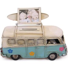 Derin Stok Dekoratif Metal Minibüs Çerçeveli ve Kumbaralı Hediyelik