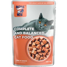 Miss Kis Kuzu Etli Yetişkin Kedi Pouch 100 gr %100 Et İçerikli Lezzetli Yaş Mama