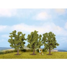 Noch 25510 Yeşil Çiçekli Meyva Ağaçları, 4,5 Cm. 3 Adet, Diorama Malzemesi
