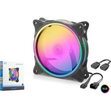 Lims Store Nodar ND2659 Kasa Fanı Iç ve Dış Parıltı Argb 12CM Siyah