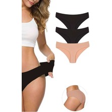 Çerçici 3 Adet Kadın Dikişsiz Lazer Kesim Esnek Iz Yapmayan Külot S2-Royaleks