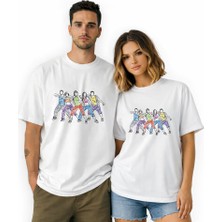 Kidilia Zumba Dans Görselli Unisex Bisiklet Yaka Tasarım Tshirt - Beden: Lrenk: Beyaz