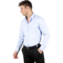 Rizzup Erkek Bebe Mavisi Dar Kesim Uzun Kollu Kol Düğmeli Gömlek 2209615