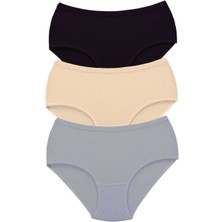 Çerçici 3 Adet Tutku Kadın Yüksek Bel Bato Kalın Lastik Külot S4-Royaleks