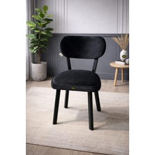 Hey Modüler Mobilya Hey Elma Mutfak Yemek Sandalyesi Salon Balkon Sandalyesi Siyah Baby Face Kumaş 1 Adet