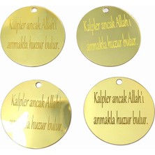 SHR Tasarım 50 Adet 4x4 cm 1 mm Gold Pleksi Etiket Yapışkanlı Tek Delik Isimli Özel Tasarım