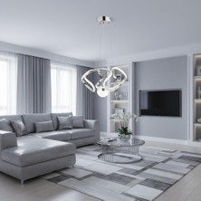 Elizim Home Lighting Siess Tek Toplu Ledli Krom Sarkıt Avize