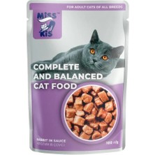 Miss Kis Tavşanlı Yetişkin Kedi Pouch 100 gr - Hassas Kediler Için Novel Protein Yaş Mama