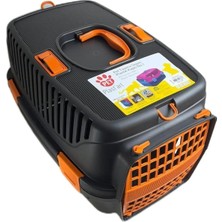 Özgürce Seyahat Için Kedi ve Köpek Taşıma Kafesi 48X32,5X31CM Siyah Turuncu