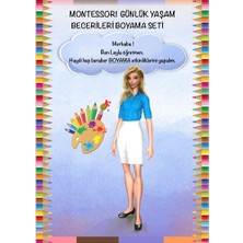 Montessori Günlük Yaşam Becerileri Boyama Set... +2 Adet Eğitim Kitabı