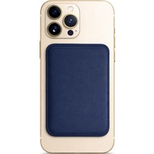 Piyasa Sepeti Lunex Premium Süet Magsafe Kartlık Navy Eclipse iPhone 14 Pro