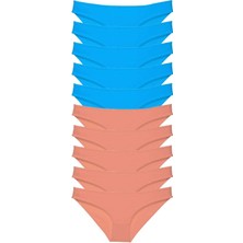 Çerçici 10 Adet Süper Eko Set Likralı Kadın Slip Pudra Mavi-Royaleks