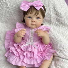 LunaDefano 48 cm Reborn Bebek Full Vinil El Köklü Saç Gerçekçi Yenidoğan Set