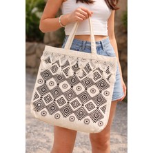 Bereket Taş Baskı El Yapımı Kastamonu Taş Baskı ve Tırnak Bağı Detaylı Çanta