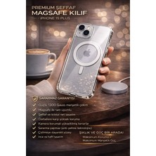 Almanara Project Ultramag 1300G Manyetik Çekim Anti-Sararma Darbe Korumalı Şeffaf iPhone 15 Plus Uyumlu Magsafe Kılıf