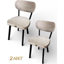 Hey Modüler Mobilya Hey Elma Mutfak Yemek Sandalyesi Salon Balkon Sandalyesi Sütlü Kahve Baby Face Kumaş 2'li