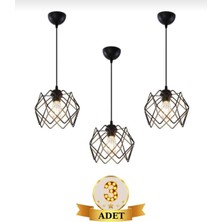 Elizim Home Lighting 3 Adet Prizma Tekli Promosyon Sarkıt Avize