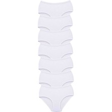 Çerçici 7 Adet Tutku Kadın Yüksek Bel Bato Kalın Lastik Külot Beyaz-Royaleks