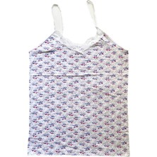 Çerçici Kadın Askılı Desenli Atlet Dantelli Empirme Pamuklu Penye D7-Royaleks