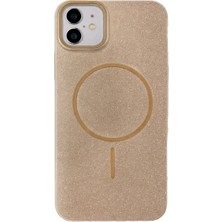 Fenza iPhone 12 Uyumlu Telefon Kılıfı Magsafe Wireless Şarj Özellikli Simli Lüks Silikon Kılıf